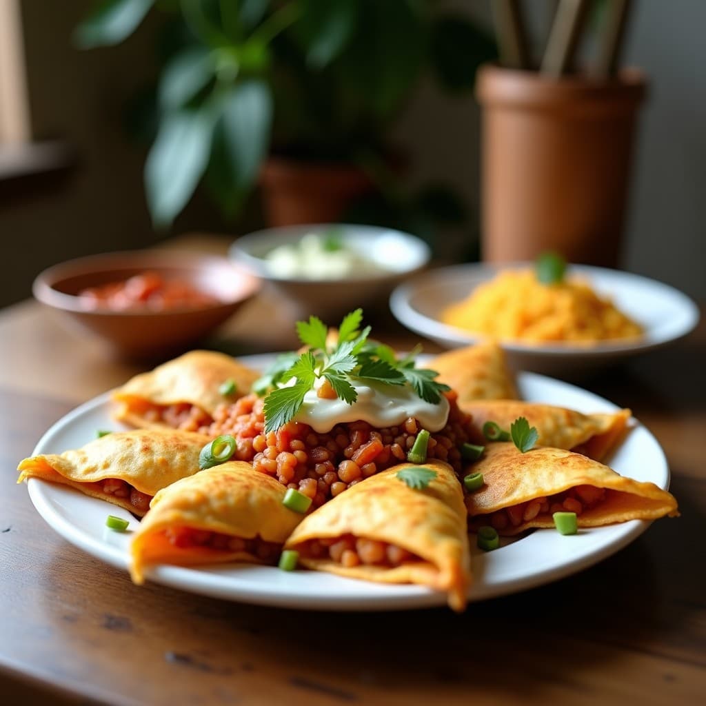 Empanadillas de Harina de Teff y Berros con Relleno de Tofu Ahumado: Receta Etíope en Airfryer