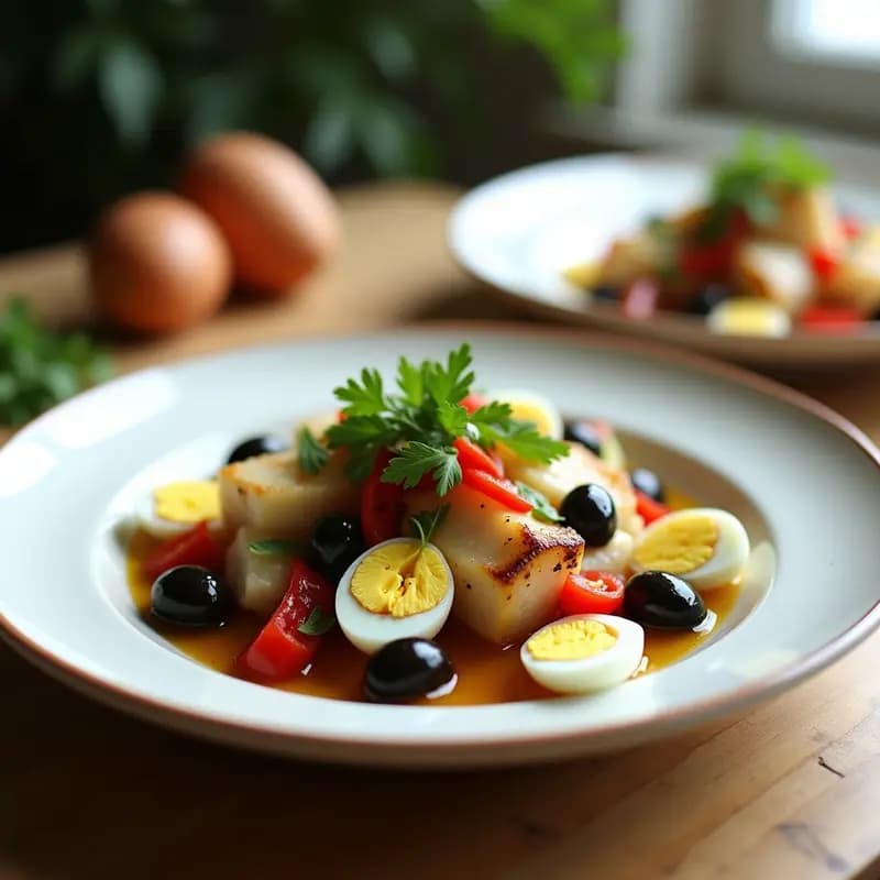 Ensalada de Bacalao con Pimientos Asados y Aceitunas: Entrante Vasco Frío y Sin Cocción