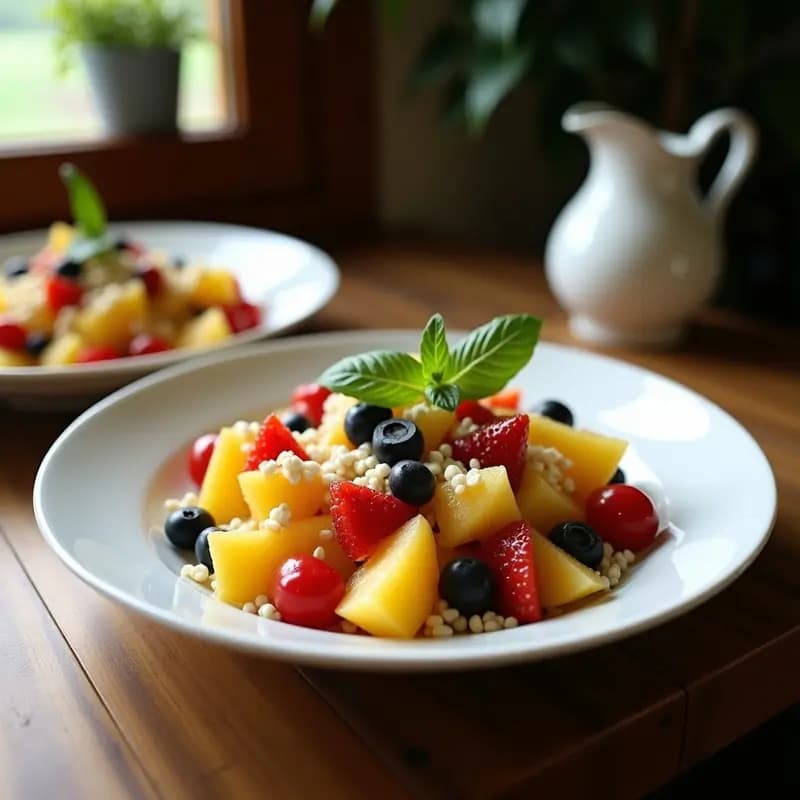 Ensalada Cóctel de Frutas con Granadina y Mentas: Postre Árabe Sin Azúcar