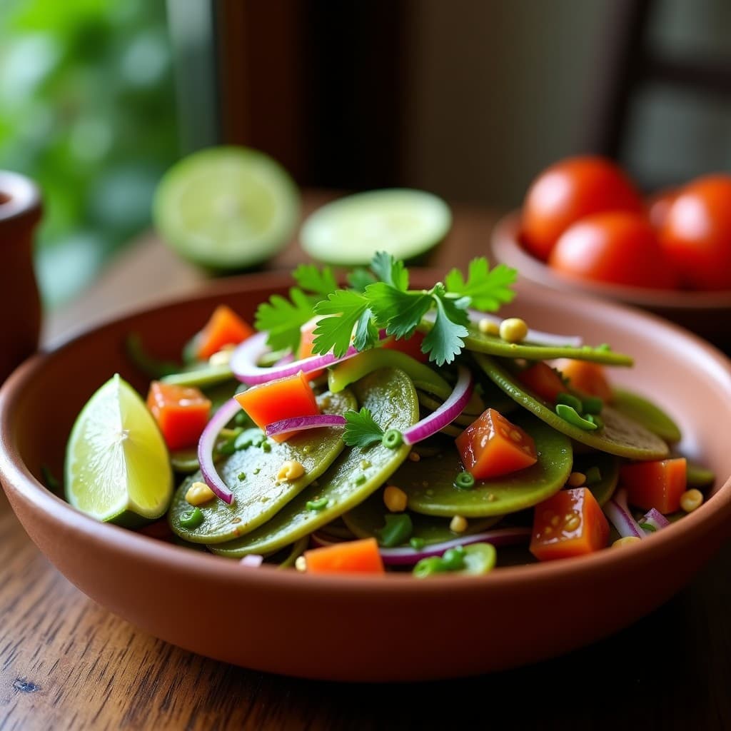 Ensalada de Nopales Asados y Mezcal con Limón Verde: Receta Mexicana en Airfryer y Desintoxicante