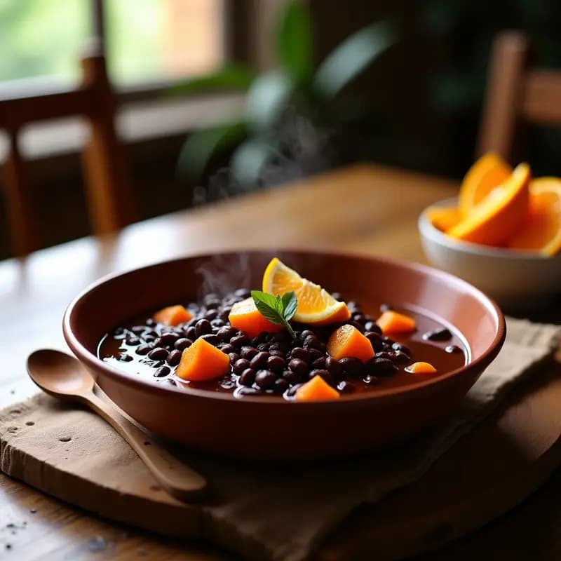 Estofado de Alubias Negras y Batata con Touche de Naranja: Receta Cubana en Olla Lenta