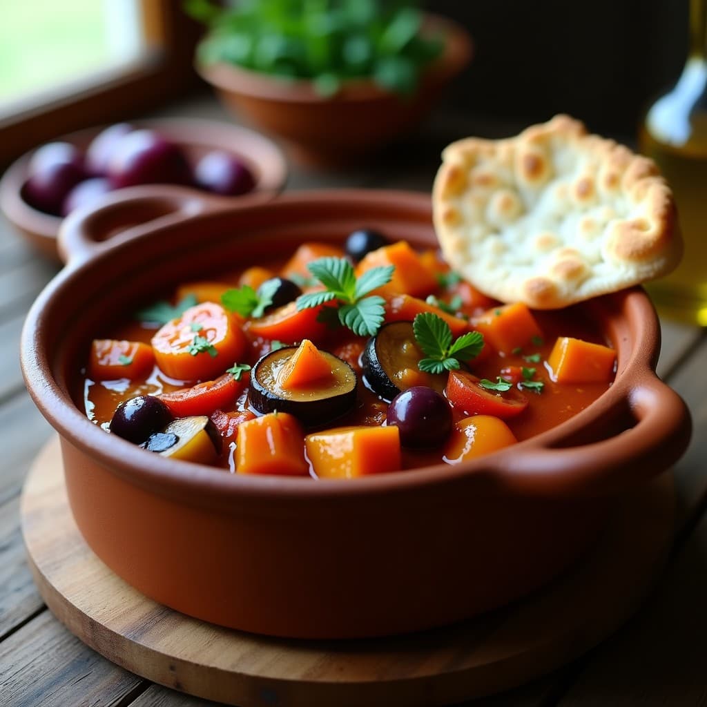 Estofado de Berenjenas y Pimientos con Tomates y Aceitunas: Receta Vegana al Estilo Balcánico