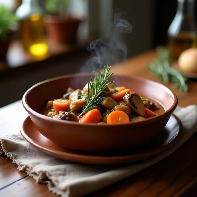 Estofado de Conejo con Setas y Romero: Receta de Monte en Olla Lenta