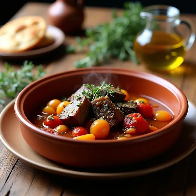 Estofado de Cordero con Berenjena y Tomate: Receta Griega Tradicional en Olla Rápida