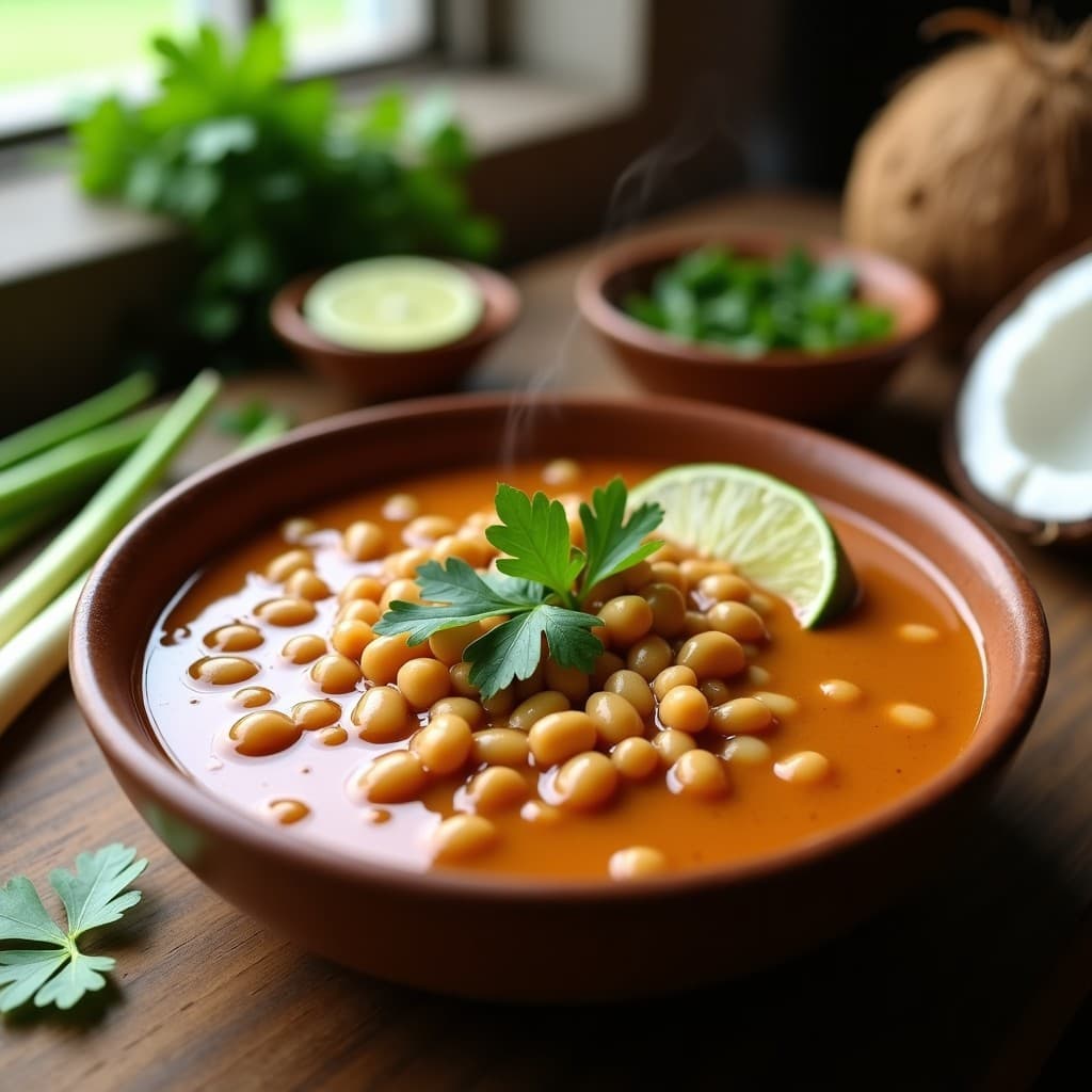 Estofado de Frijoles Mung y Cocotero: Receta Tailandesa Vegana en Olla Lenta