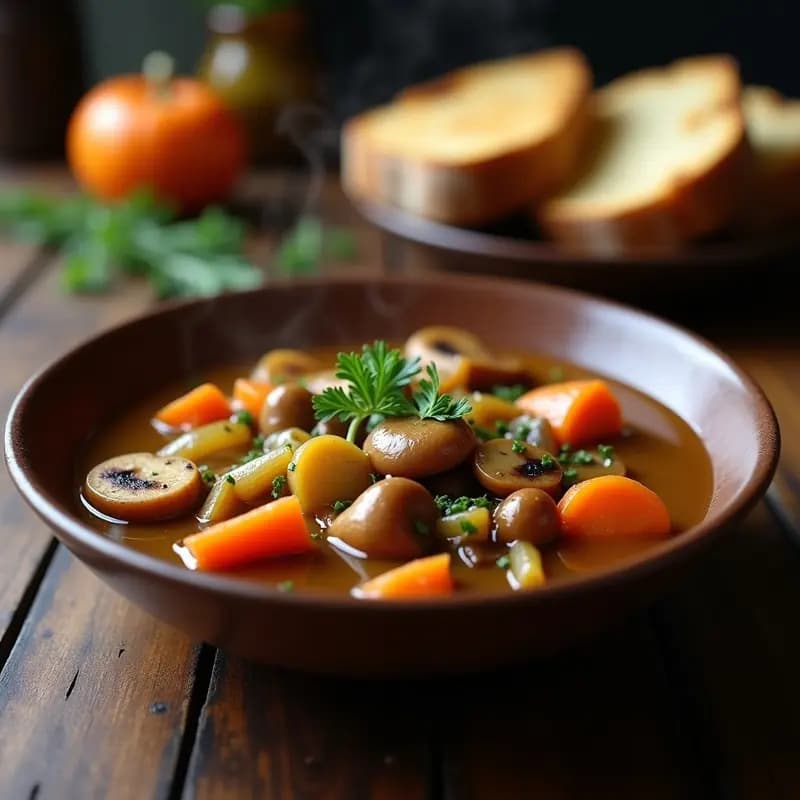 Estofado de Hongos Chanterelle y Sidra: Receta Francesa de Otoño en Olla Lenta