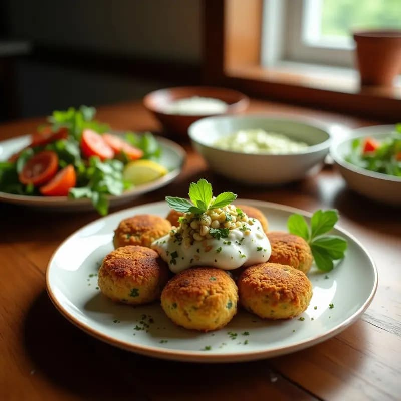 Falafel de Habas con Ensalada de Remolacha y Yogur de Soja: Receta Egipcia Vegana y Sin Cocción