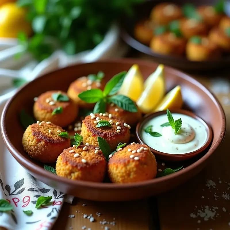 Falafel de Habas con Salsa de Yahurt y Mentas: Receta de Oriente Medio en Airfryer