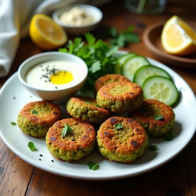 Falafel de Habas Verdes con Salsa de Yogur de Soja: Receta en Airfryer y Alta en Proteína