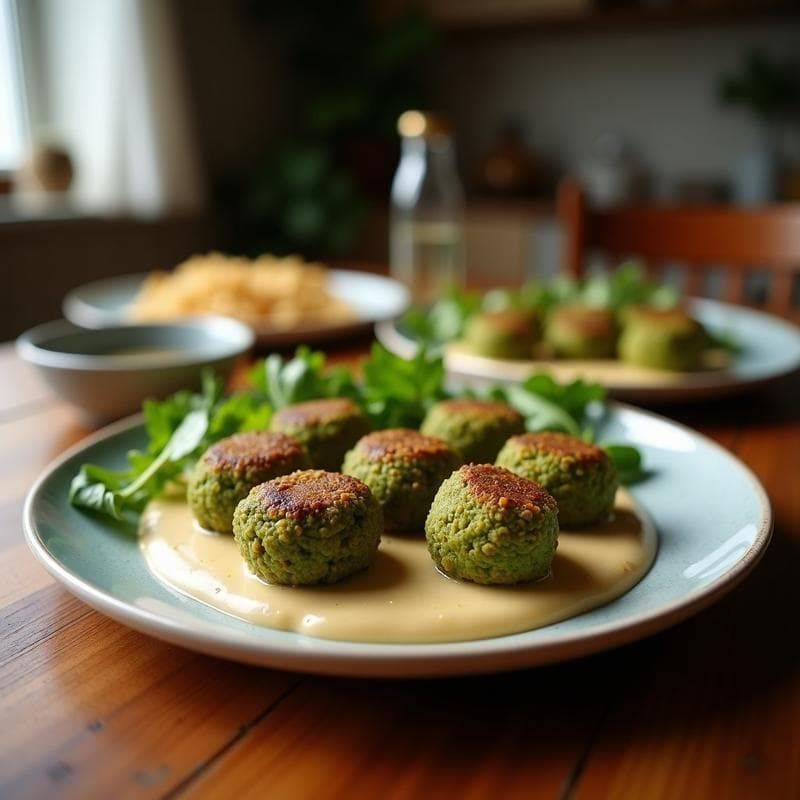 Falafel de Habas Verdes con Tahini de Ajo Negro: Receta Árabe en Thermomix