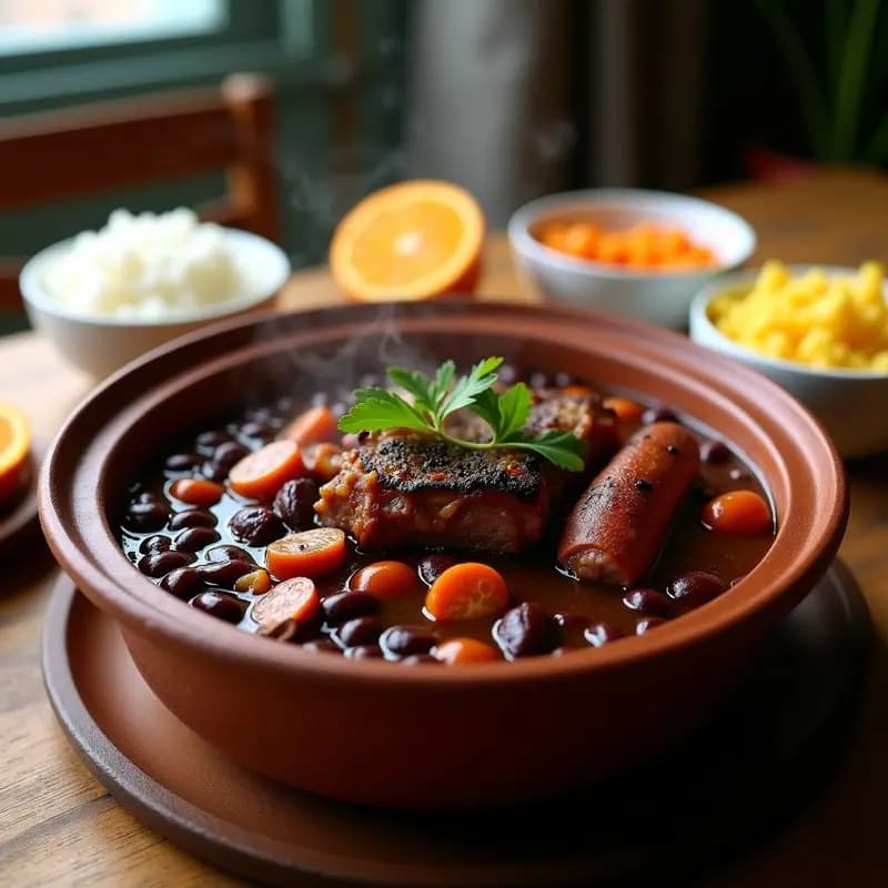Feijoada Brasileña con Frijoles Negras y Costillas de Cerdo: Receta de Olla Grande