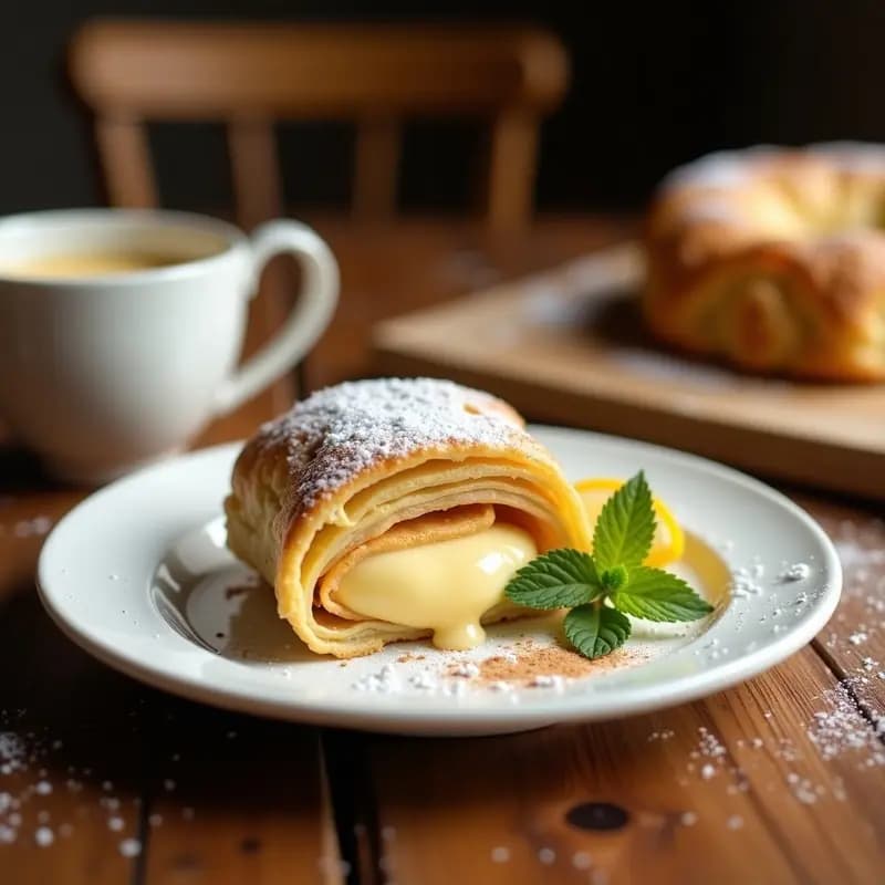 Floja Manchega: Postre de Hojaldre y Crema de la Tierra de la Mancha