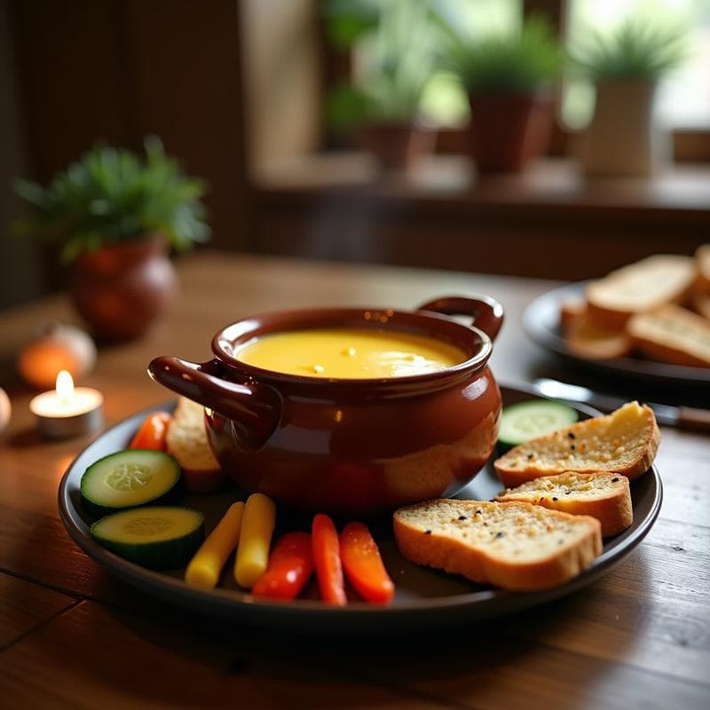 Fondue de Queso de Cabra y Vino Blanco con Pan de Almendra: Receta Keto Sin Gluten