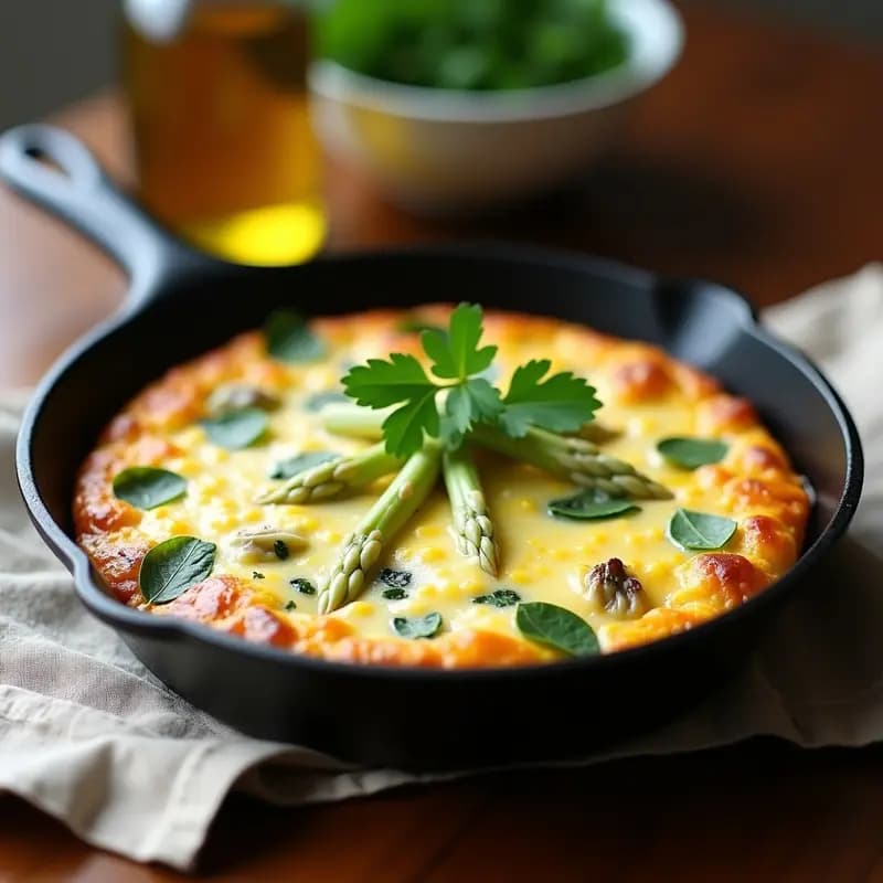 Frittata de Espárragos Blancos y Queso Pecorino: Desayuno Italiano en 15 Minutos