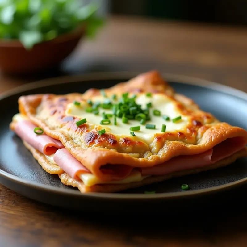 Gallette de Sarrasin con Jamón de Pavos y Queso Brie: Receta Francesa Sin Gluten y Keto