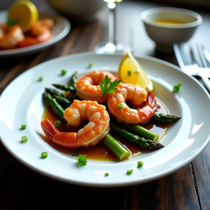 Gambas al Ajo Negro con Espárragos Trigueros: Receta Gourmet en 15 Minutos con Alto Contenido en Omega-3