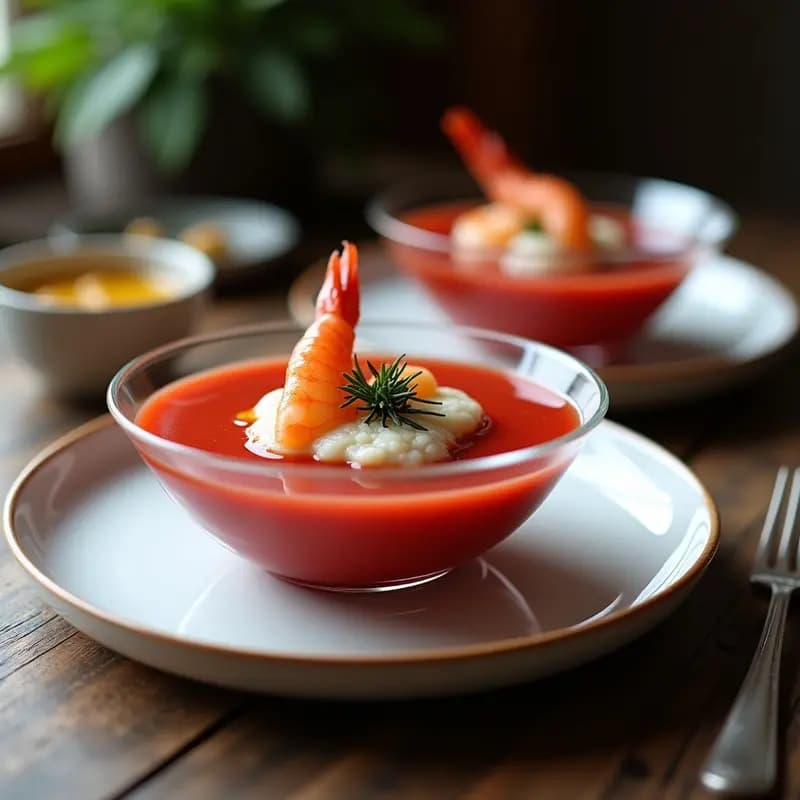 Gazpacho Vasco con Espuma de Mar y Ajo Negro: Receta Gourmet en 15 Minutos