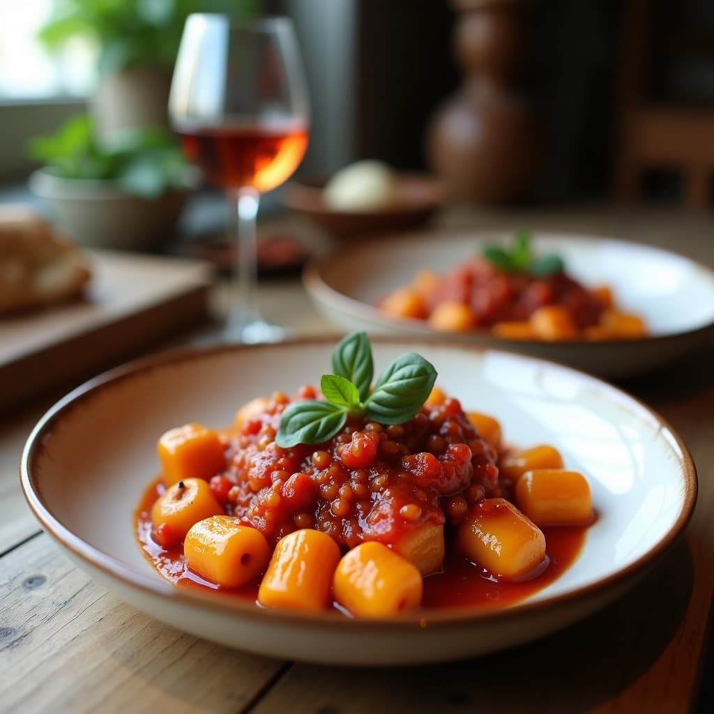 Gnocchi de Boniato Morado con Salsa de Romesco: Receta Sin Gluten y Alta en Antioxidantes