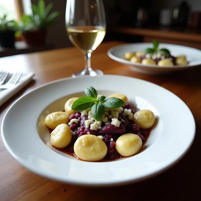 Gnocchi de Boniato Morado y Salvia en Salsa de Gorgonzola Vegano: Receta Italiana Sin Huevo en Thermomix