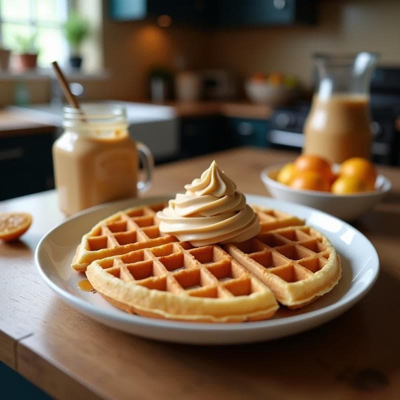 Gofres de Harina de Coco con Crema de Cacahuete: Desayuno Keto y Sin Lactosa en Airfryer