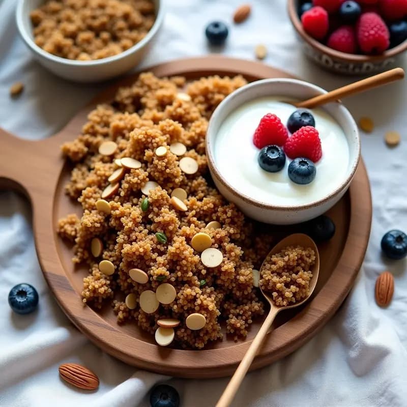 Granola de Quinoa y Semillas de Chía: Desayuno Andino Crujiente y Sin Azúcar