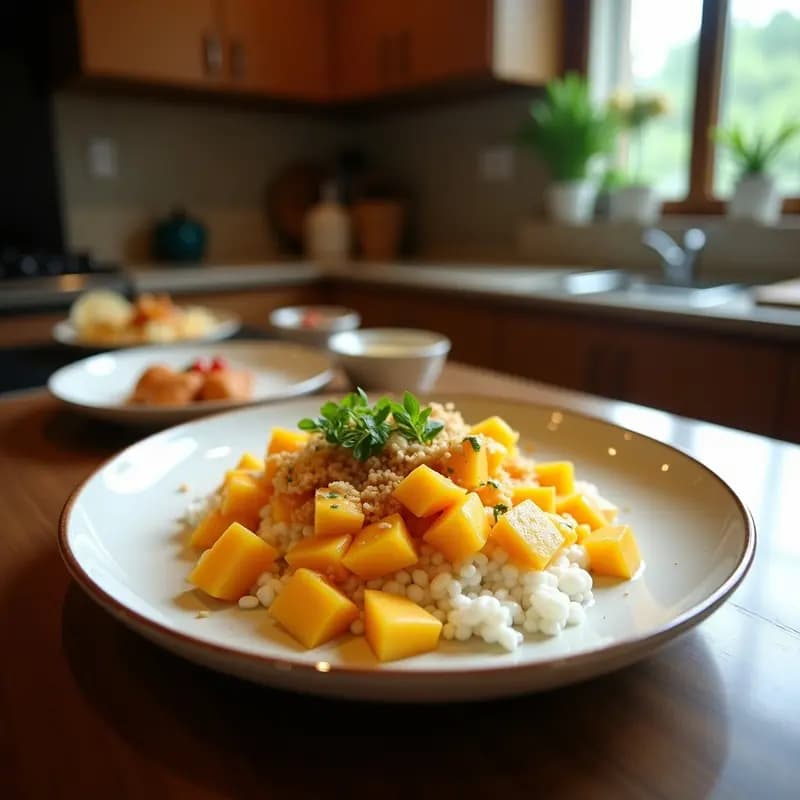Guy Tse de Mango y Coco: Postre Chino Sin Horno y Sin Azúcar