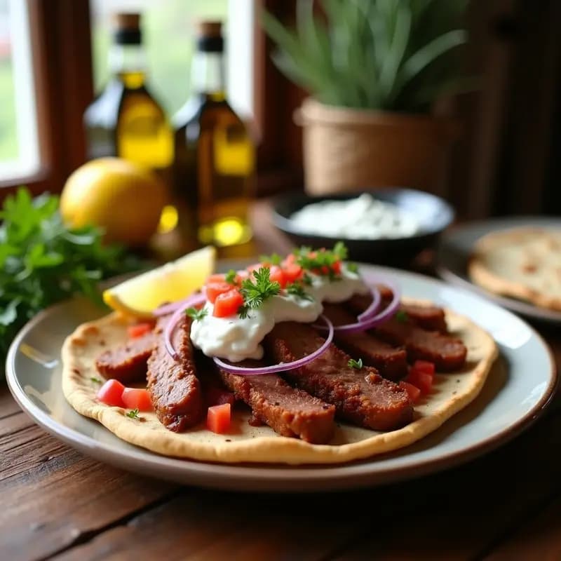 Gyros de Cordero con Salsa Tzatziki: Receta Griega Tradicional en Airfryer