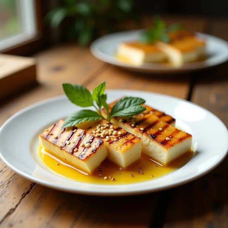 Halloumi a la Plancha con Miel de Tomillo y Limón: Aperitivo Chipriota Vegano en 10 Minutos