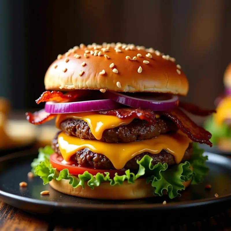 Hamburguesa 4 Quesos con Bacon y Salsa Barbacoa: Receta Casera Ultra Adictiva