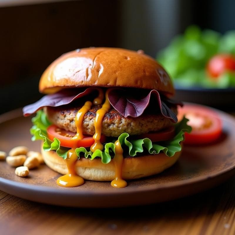 Hamburguesas de Shitake y Walnuts con Salsa de Mostaza y Miel: Receta Vegana Gourmet
