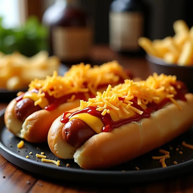 Hot Dogs con Pan de Brioche y Toppings de Patatas Fritas y Queso Nacho: Receta para Dejar a Todos Boquiabiertos