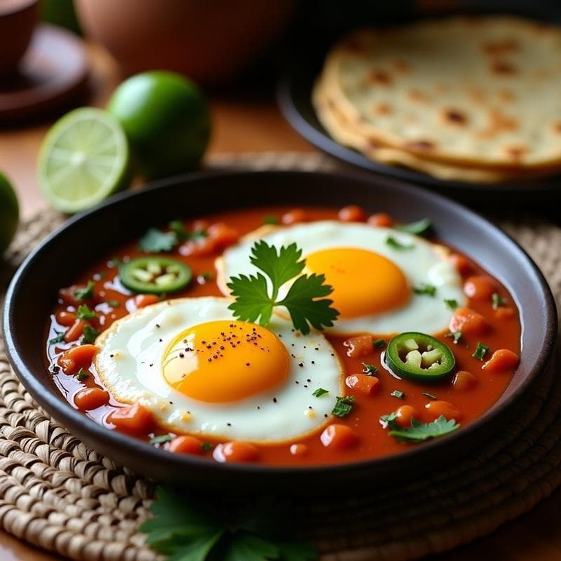 Huevos al Plum con Salsa de Tamarillo y Jalapeño: Desayuno Mexicano Picante en 10 Minutos