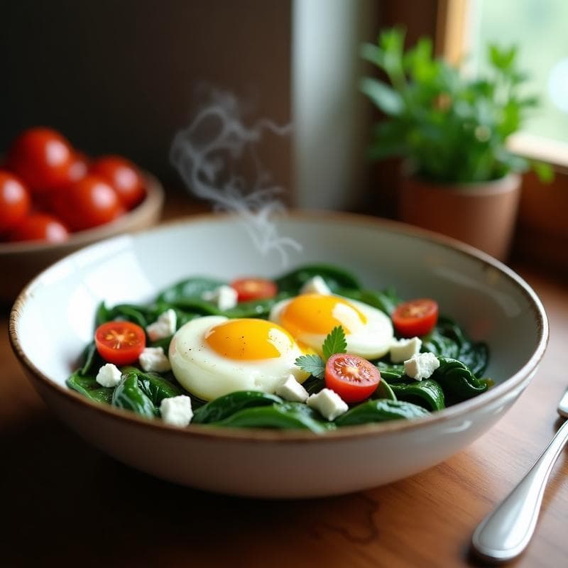 Huevos al Vapor con Espinacas y Queso Feta: Receta Griega en Olla Express