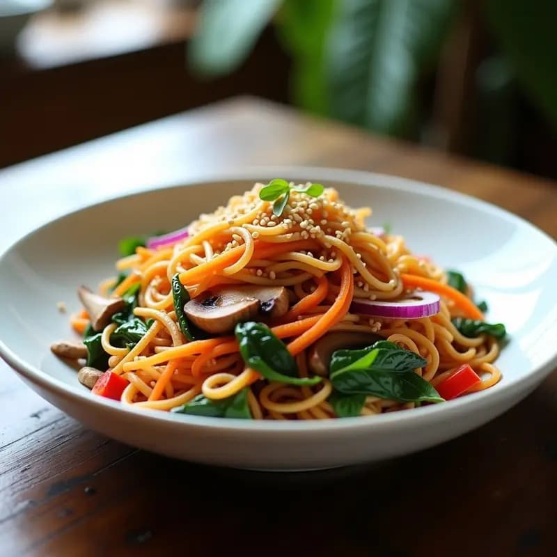 Japchae Coreano con Fideos de Batata y Verduras: Receta Vegana en Wok
