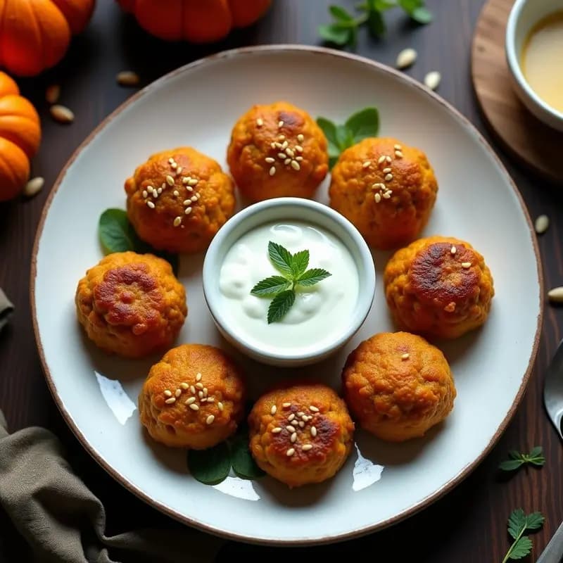 Kibbeh de Calabaza y Cordero con Salsa de Yogur: Receta Libanesa de Otoño y Sin Gluten