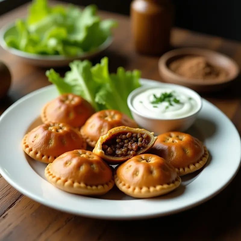 Kibbeh de Cordero y Bulghur: Empanada Árabe Crujiente con Especias Orientales