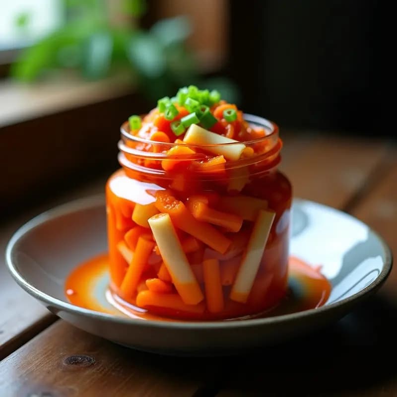 Kimchi Coreano con Repollo y Rábano: Acompañamiento Fermentado y Picante