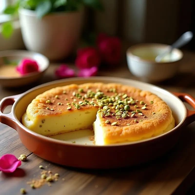 Knafeh de Requesón y Pistacho: Postre Árabe Sin Azúcar con Endulzante de Stevia