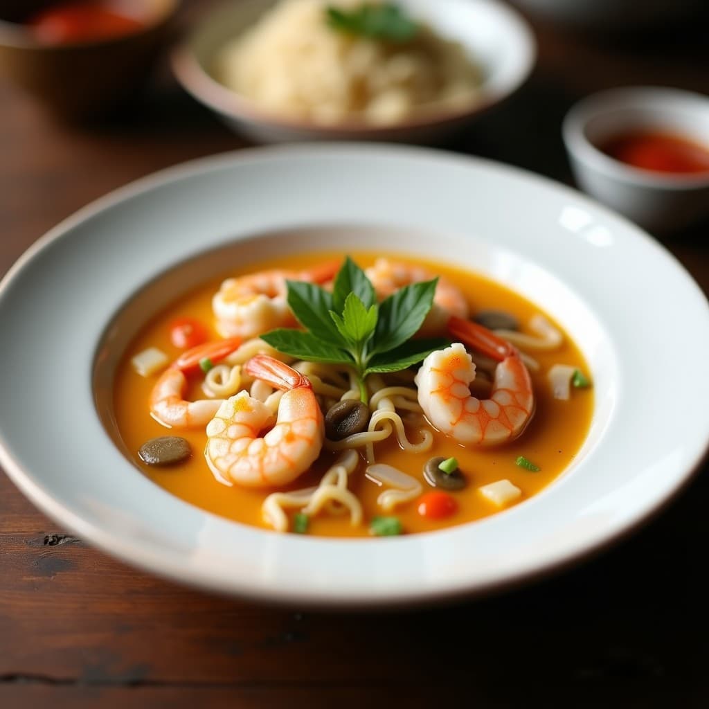 Laksa de Camarones y Leche de Coco: Receta Malasia en Thermomix con Lemongrass