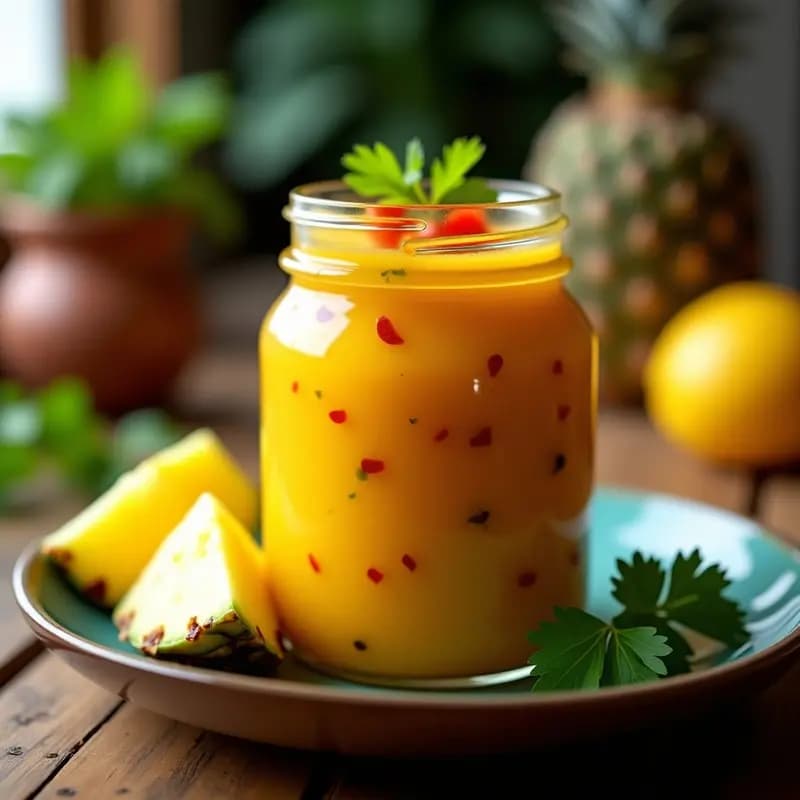 Mojo de Piña y Chile Habanero: Salsa Caribeña Picante y Dulce para Marinar