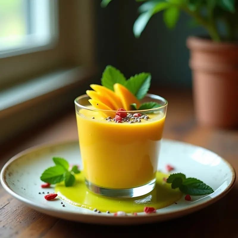 Mousse de Mango y Aguacate con Vinagreta de Lima: Postre Mexicano Sin Lácteos