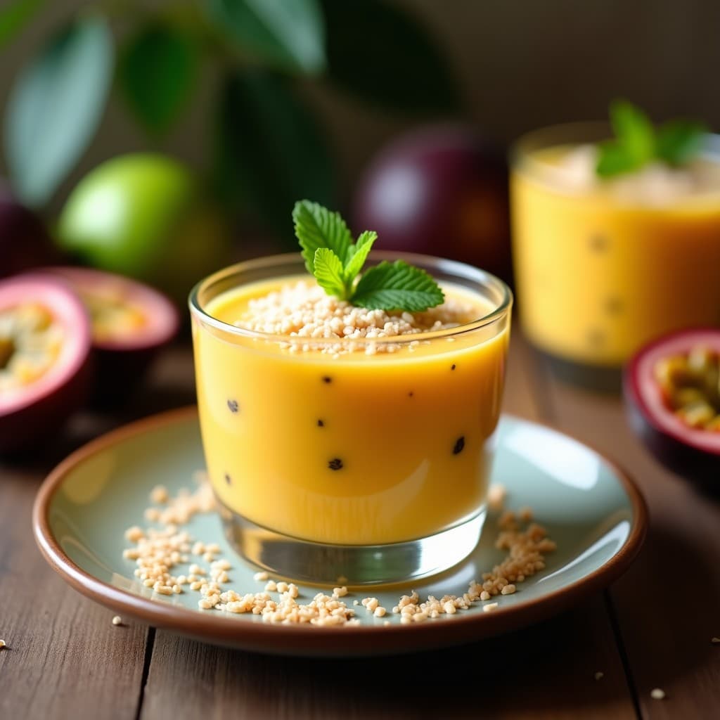 Mousse de Maracuyá y Chía con Sirope de Agave: Postre Tropical Sin Lácteos y Sin Horno