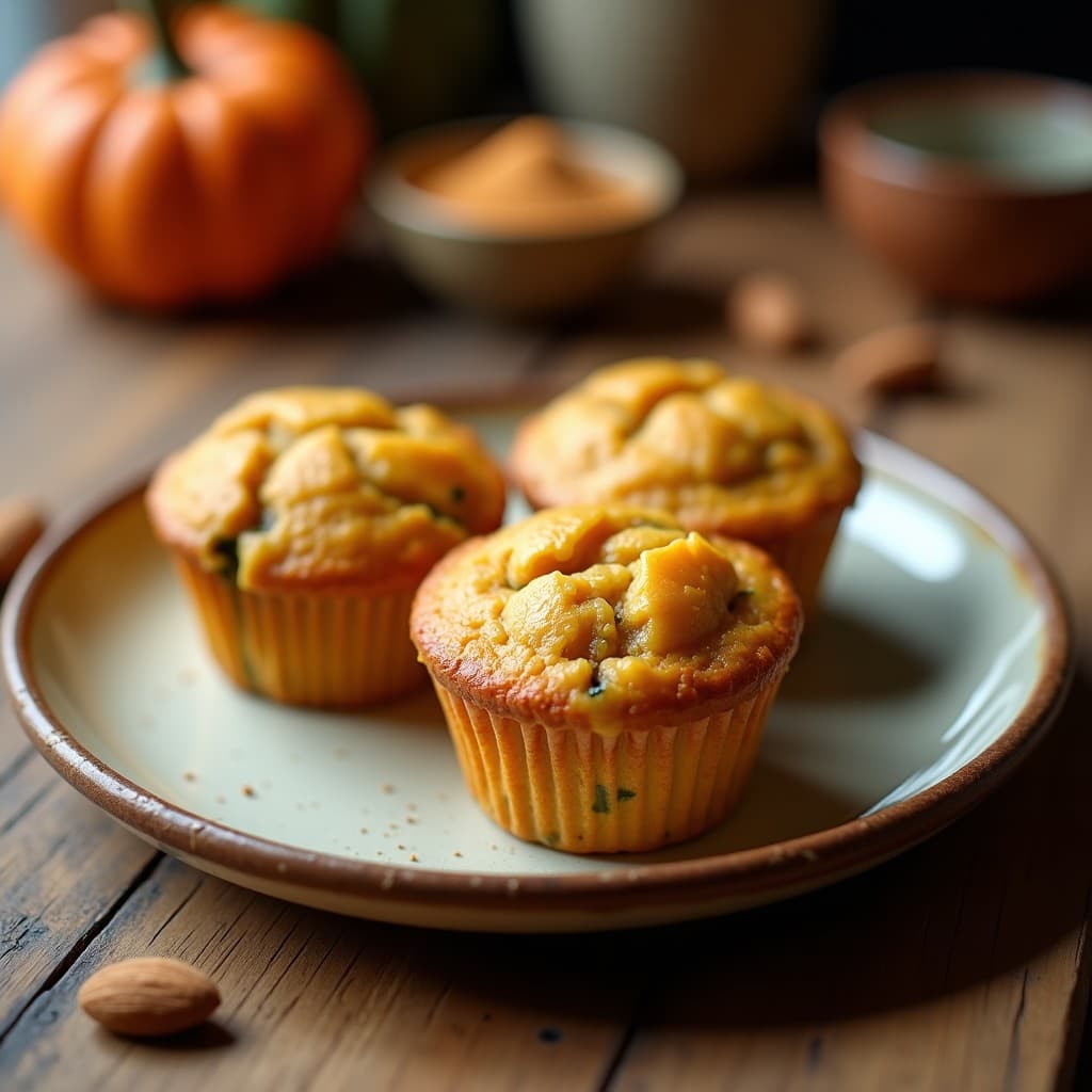 Muffins de Calabacín y Queso de Almendras con Especias de Pumpkin Pie: Desayuno Keto
