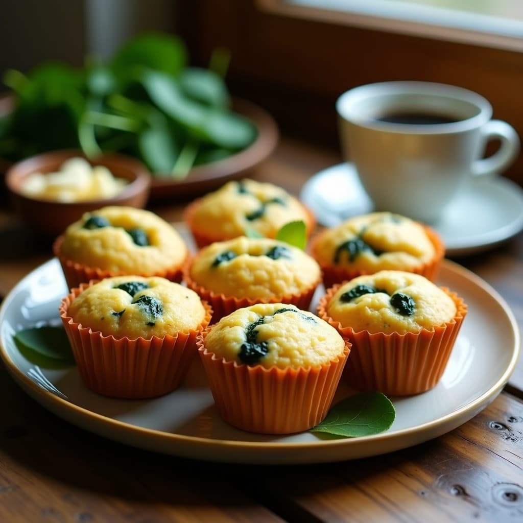 Muffins de Espinaca y Queso de Cáscara: Desayuno Vegano en Airfryer