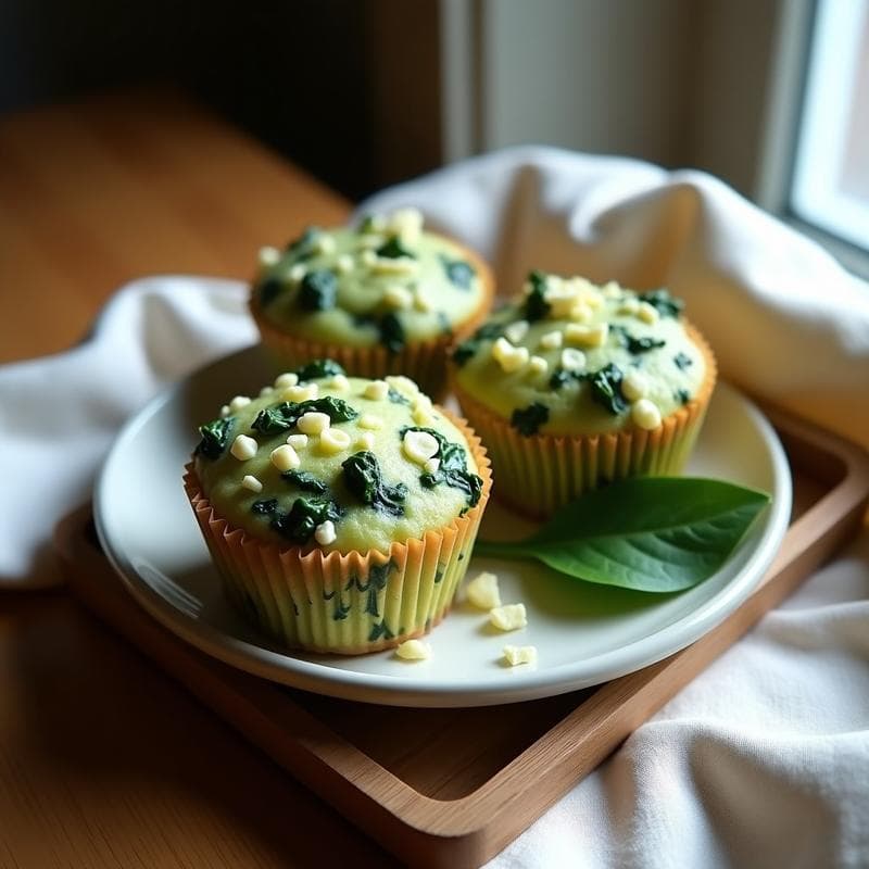 Muffins de Espinacas y Queso de Cabra: Desayuno Sin Gluten y Alta en Fibra
