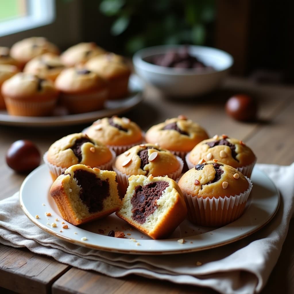 Muffins de Harina de Castaña y Chocolate 90%: Desayuno Sin Gluten y Alta en Magnesio en Thermomix