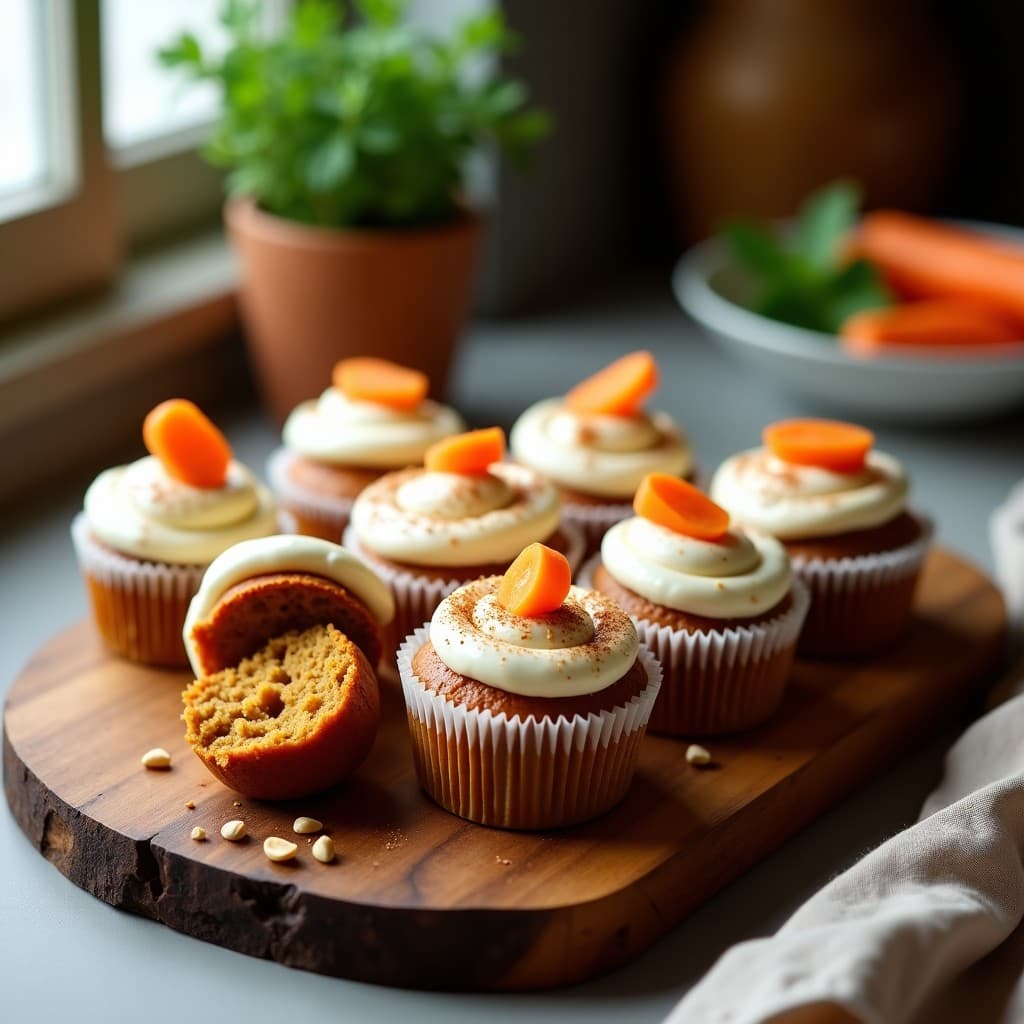Muffins de Zanahoria y Jengibre con Frostatge de Anacardos: Desayuno Vegano Sin Harina