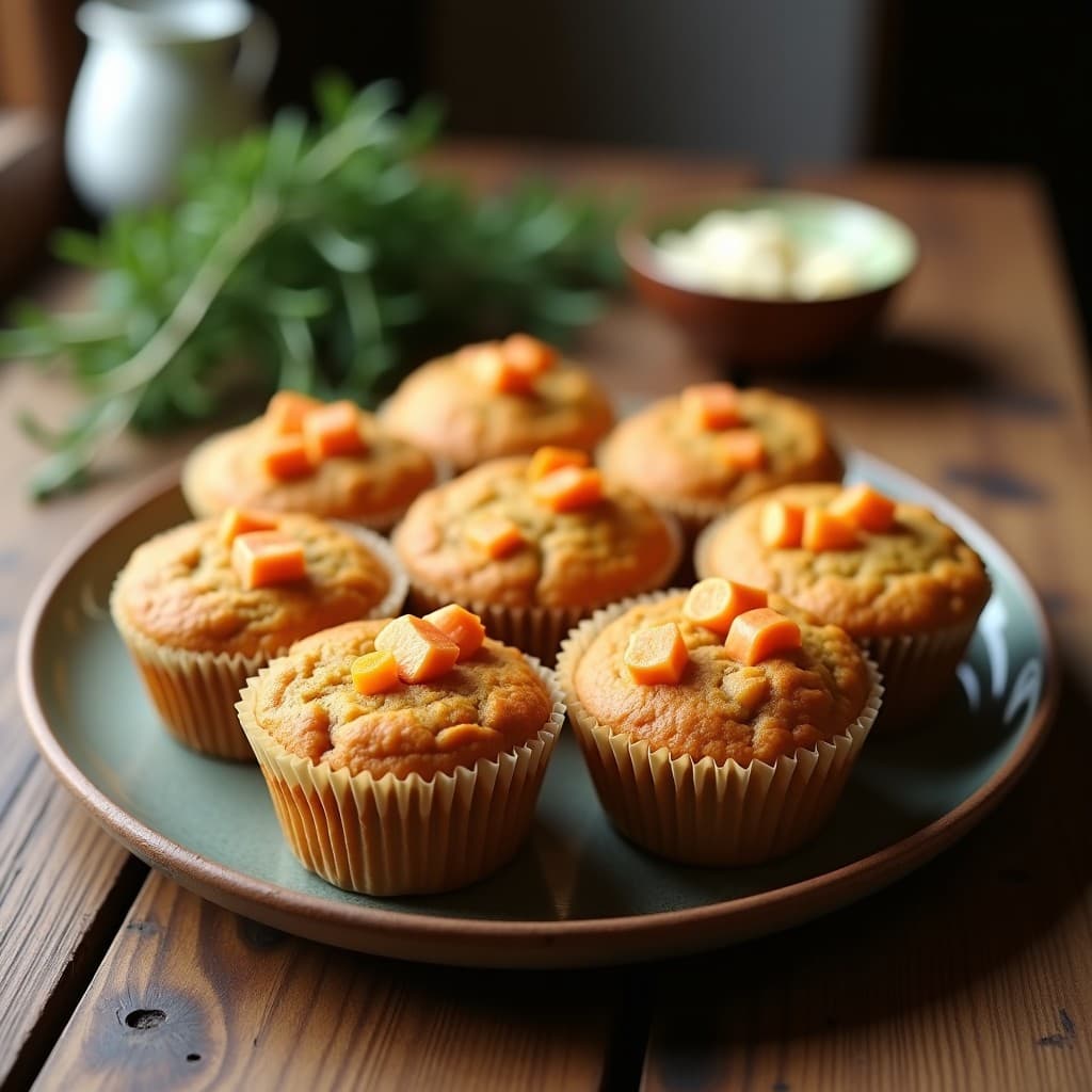 Muffins de Zanahoria y Queso de Cabra: Desayuno Sin Gluten con Toque Gourmet