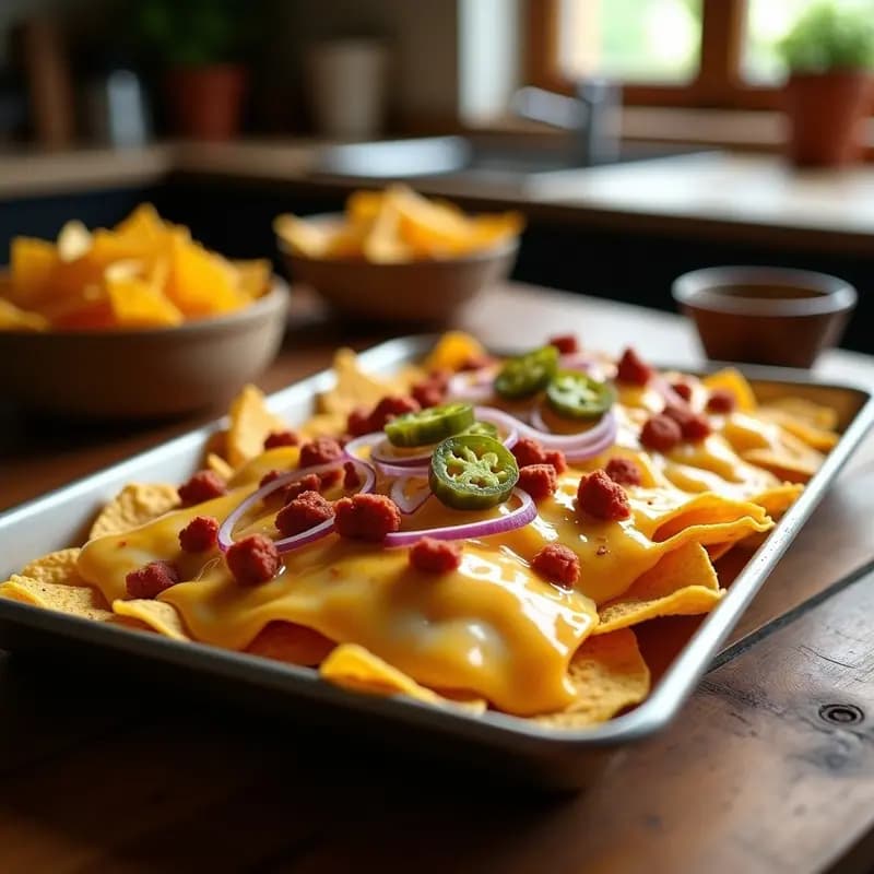 Nachos con Queso Líquido de 3 Tipos y Chorizo Explosivo: Snack para Compartir o No