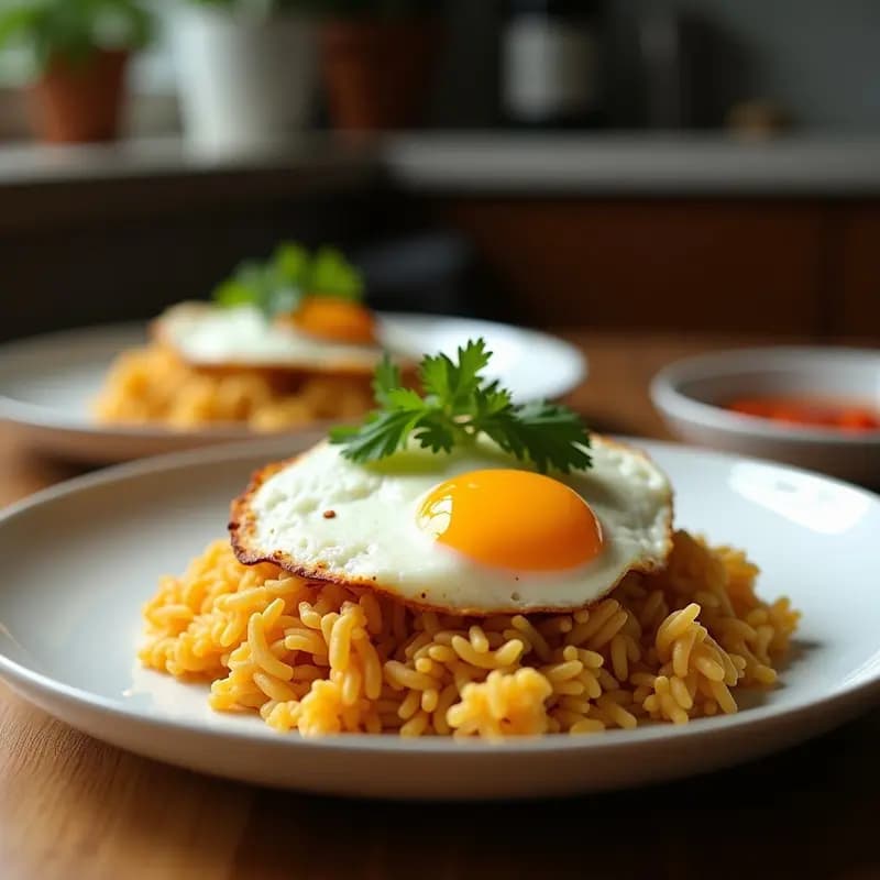 Nasi Goreng con Tofu y Huevo de Codorniz: Receta Indonesa en Airfryer y Baja en Calorías